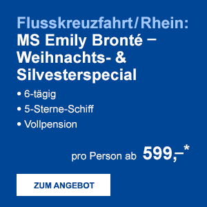 Flusskreuzfahrt/Rhein: MS Emily Bronté - Weihnachts- &amp Silvesterspecial