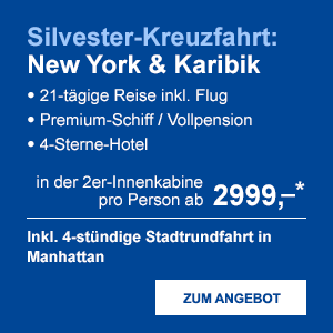 Silvester-Kreuzfahrt: New York & Karibik