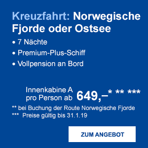 Kreuzfahrt: Norwegische Fjorde oder Ostsee