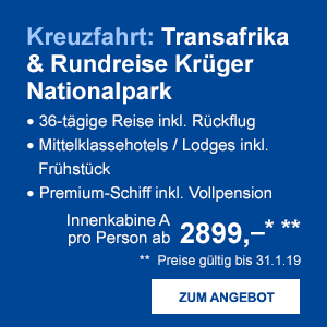 Kreuzfahrt: Transafrika & Rundreise Krüger Nationalpark