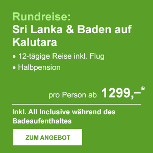 Rundreise: Sri Lanka & Baden auf Kalutara