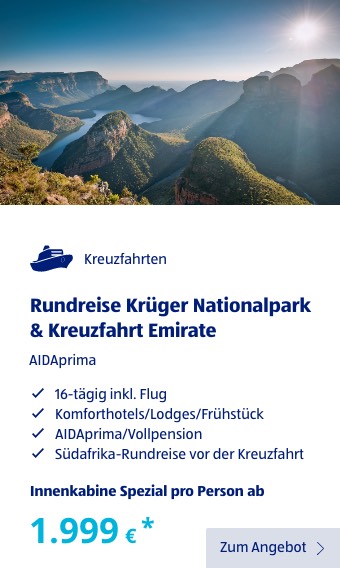 Rundreise Krüger Nationalpark & Kreuzfahrt Emirate