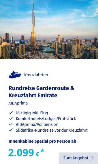 Rundreise Gardenroute & Kreuzfahrt Emirate
