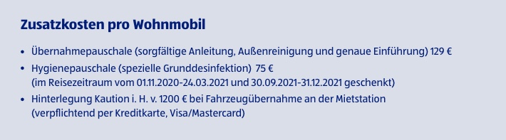 Zusatzkosten pro Wohnmobil