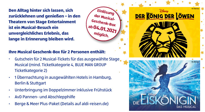 Ihre Musical Geschenk-Box für 2 Personen