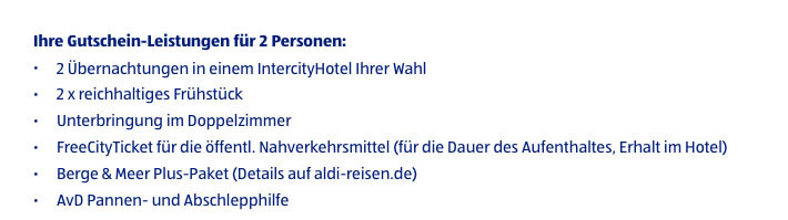 Ihre Gutschein-Leistungen für 2 Personen